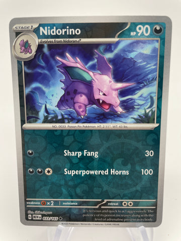 Nidorino MEWen 033/165 RH Reverse Holo