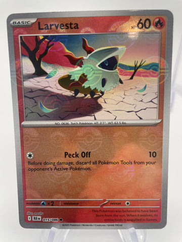 Larvesta BLKen 015/086 Reverse Holo RH Poke Ball