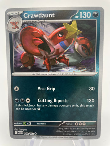 Crawdaunt MEGen 085/132 Reverse Holo