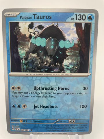 Paldean Tauros SSPen 039/191 Reverse Holo RH