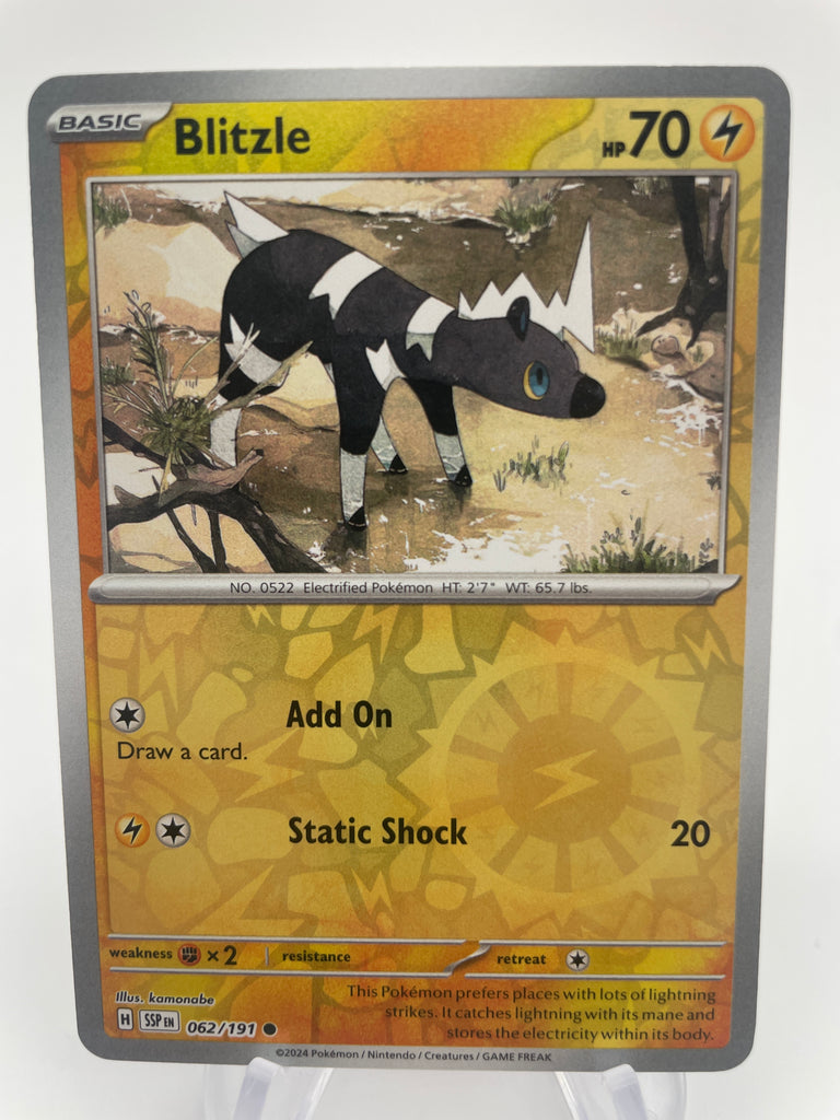 pokemon blitzle card Blitzle SSPen 062/191 Reverse Holo RH – PokeChalet