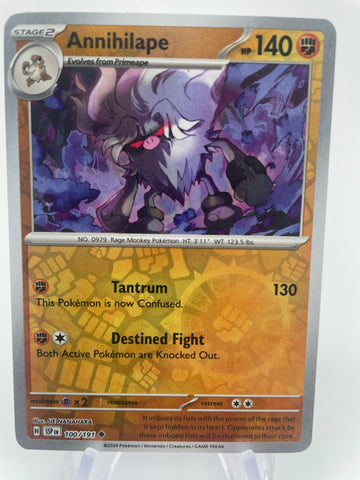 annihilape pokemon cards Annihilape SSPen 100/191 Reverse Holo RH – PokeChalet