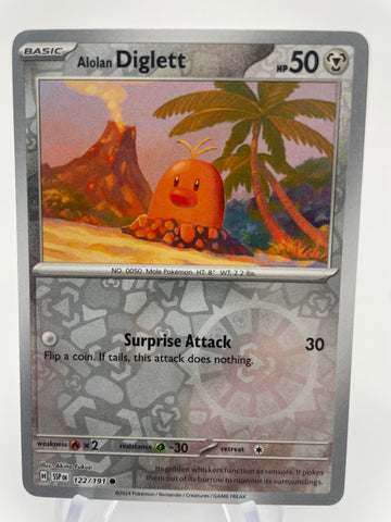 Alolan Diglett SSPen 122/191 Reverse Holo RH