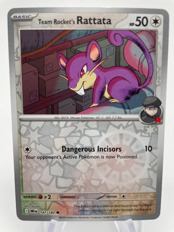 Team Rocket's Rattata DRIen 147/182 Reverse Holo RH