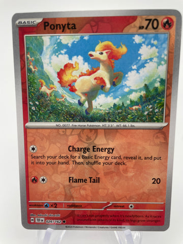 Ponyta TEFen 026/162 Reverse Holo RH