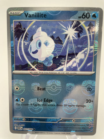 Vanillite BLKen 027/086 Reverse Holo RH Master Ball