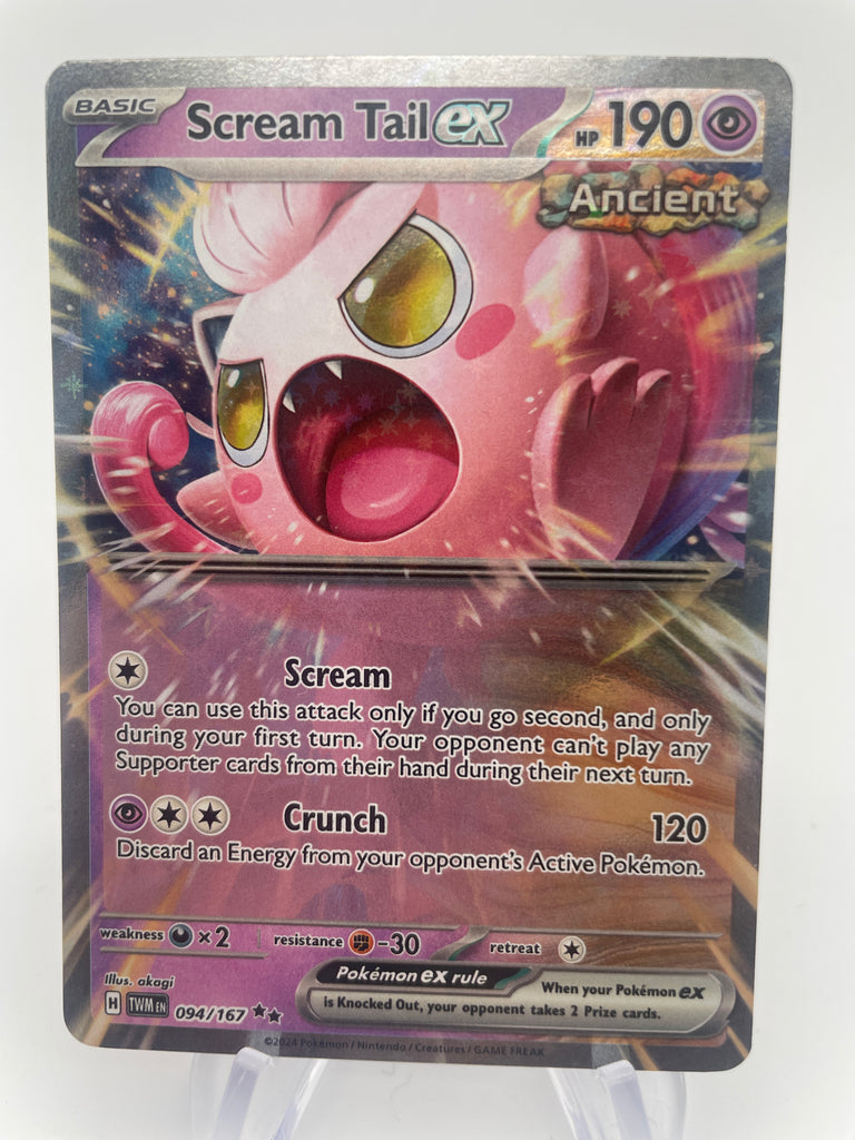 Pokemon Scream Tail Ex Card - Twilight Masquerade 094/167 Holo Rare - Near Mint Condition Pokemon Scream Tail Ex Card - Twilight Masquerade 094/167 Holo Rare - Near Mint Condition