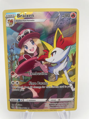 Braixen TG01 Trainer Gallery Pokemon Card