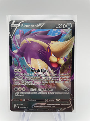 Skuntank V 108 Silver Tempest Pokemon Card